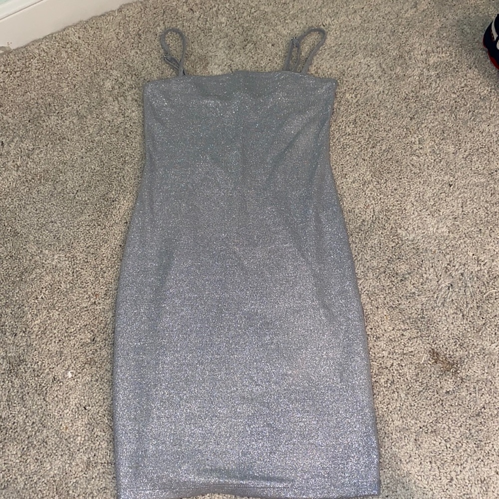 silver sparkly dress